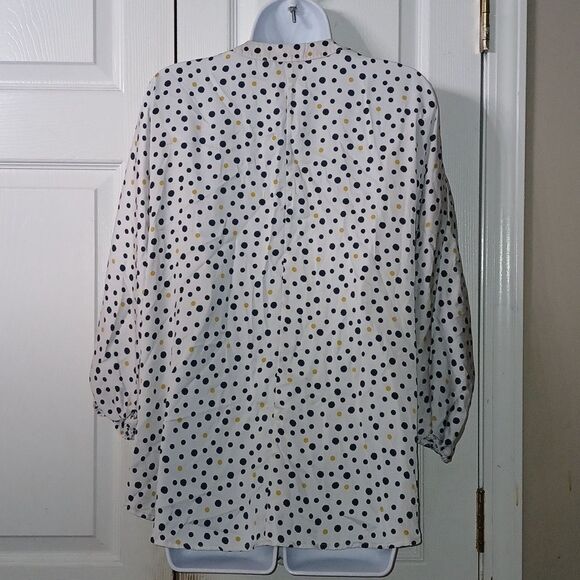 Ann Taylorwhite with black and gold polka dot blouse  Sz XLNWOT - Picture 4 of 8